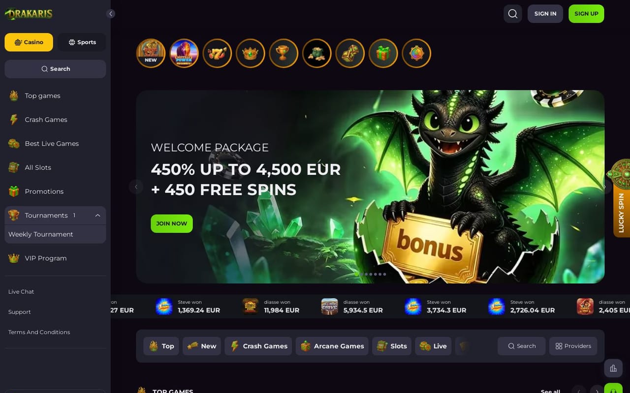 Drakaris casino site