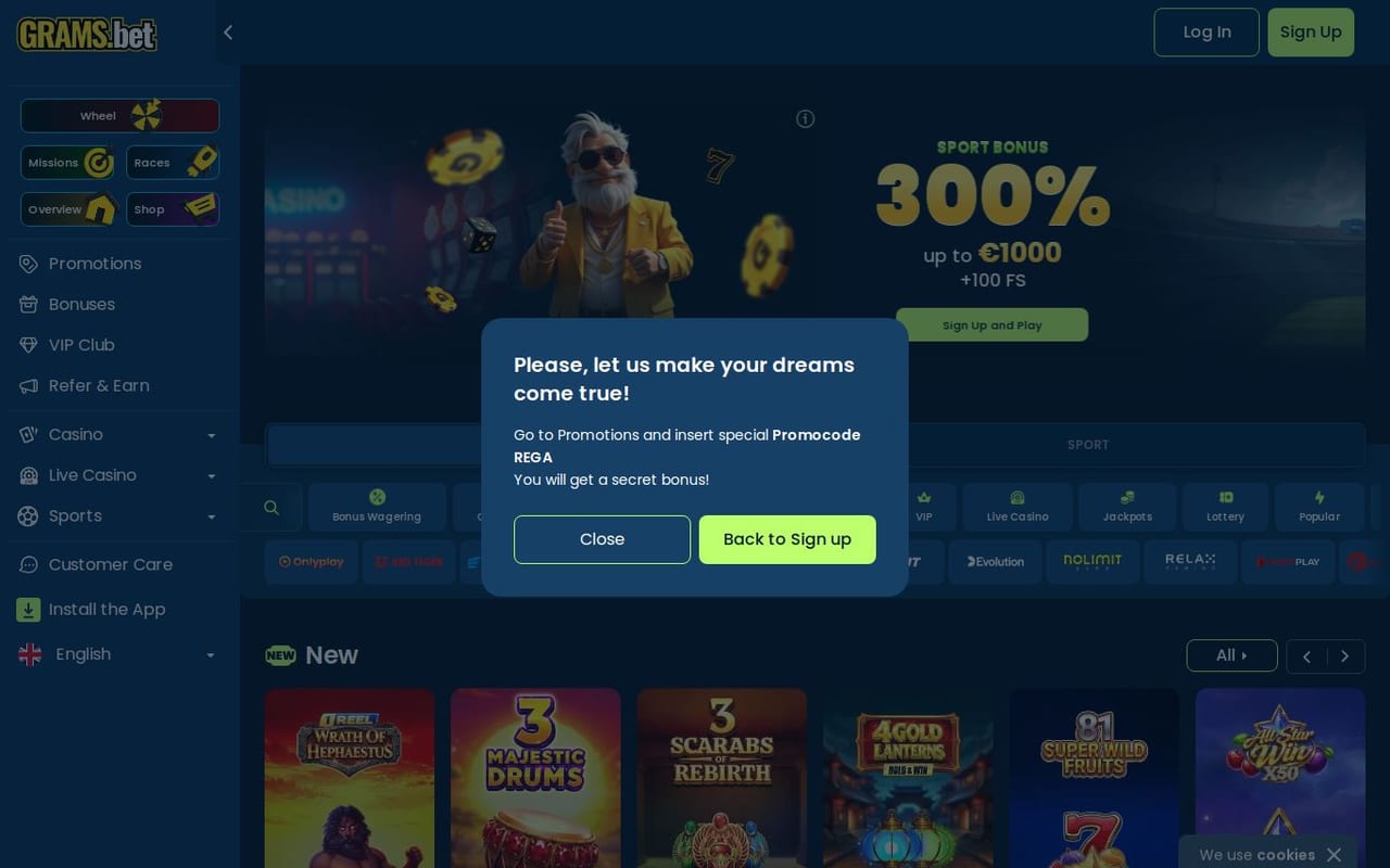 GramsBet casino site