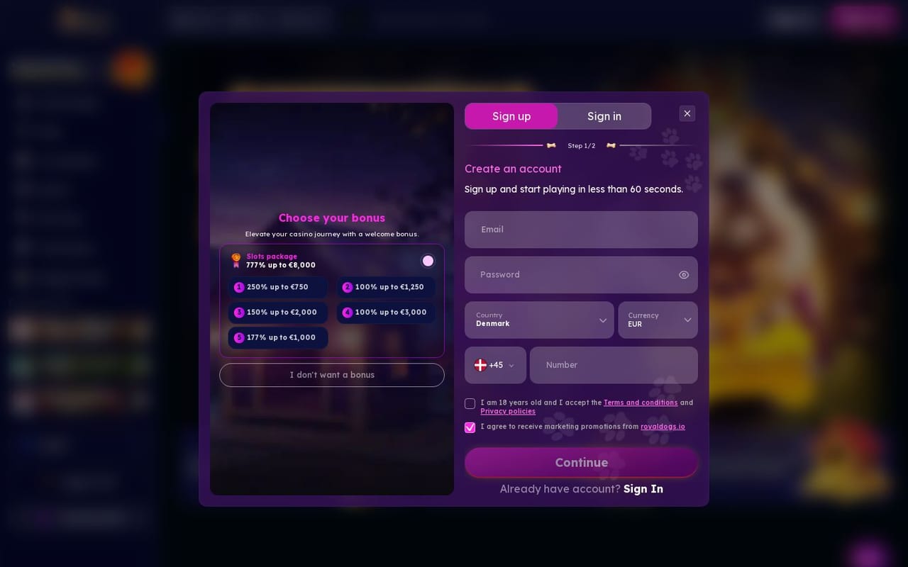 RoyalDogs casino site