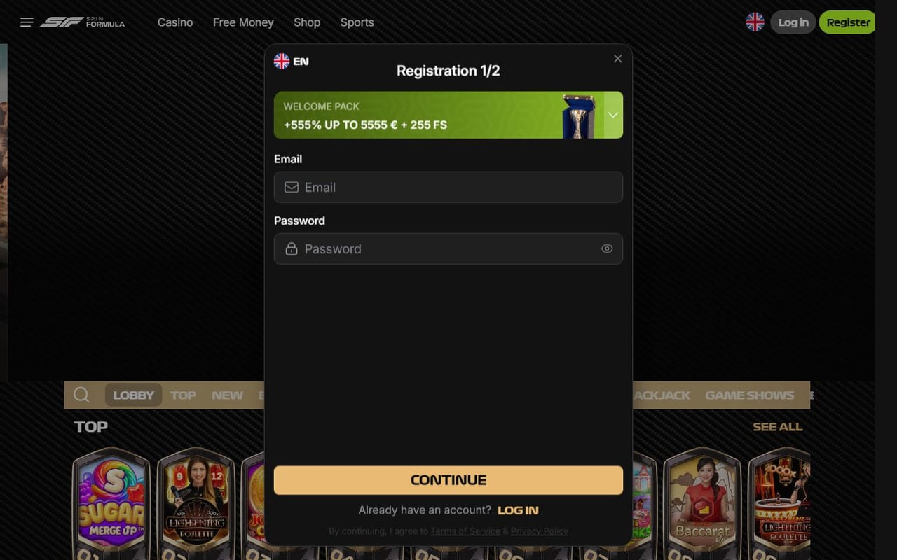 Spin Formula casino site