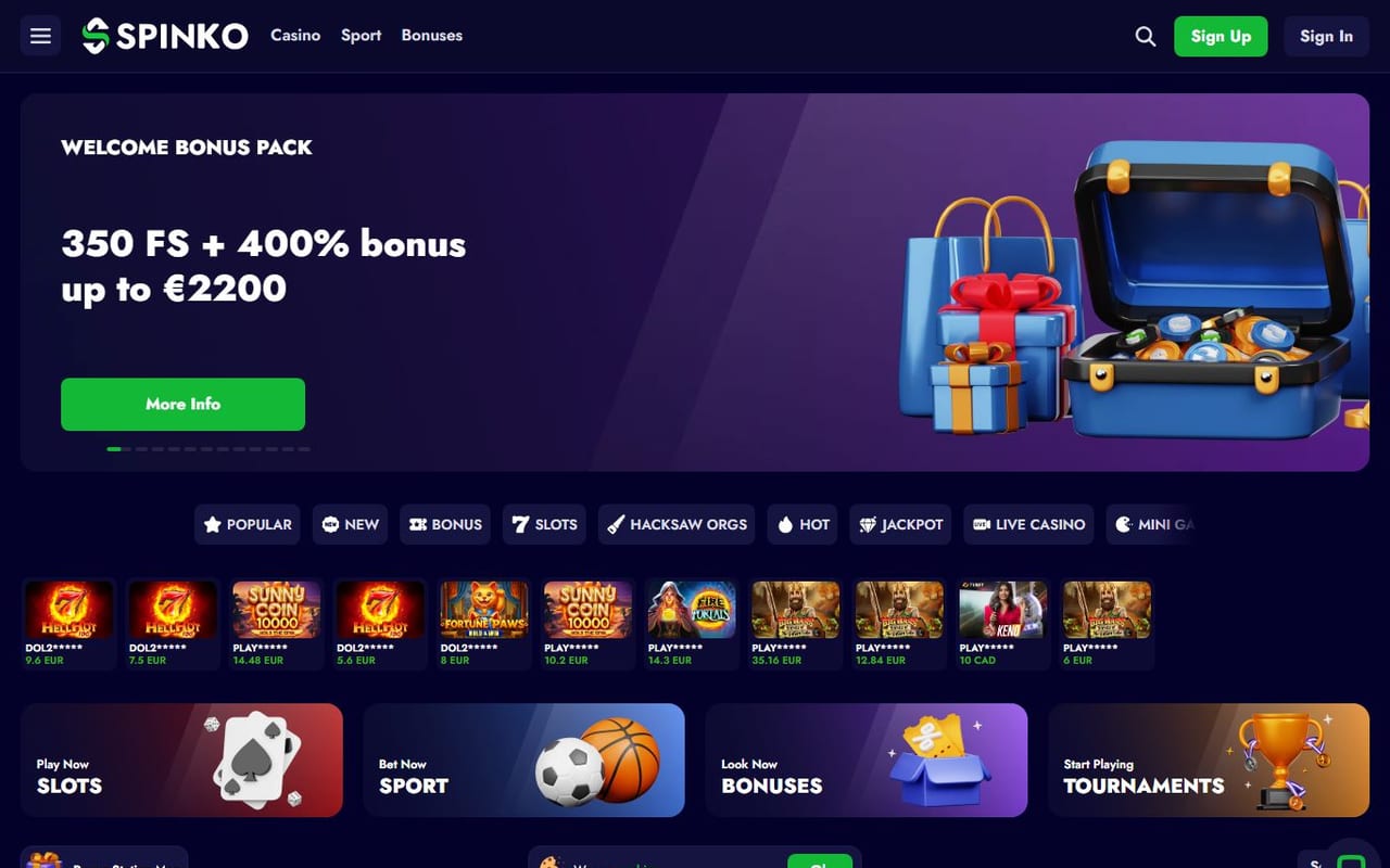 Spinko casino site