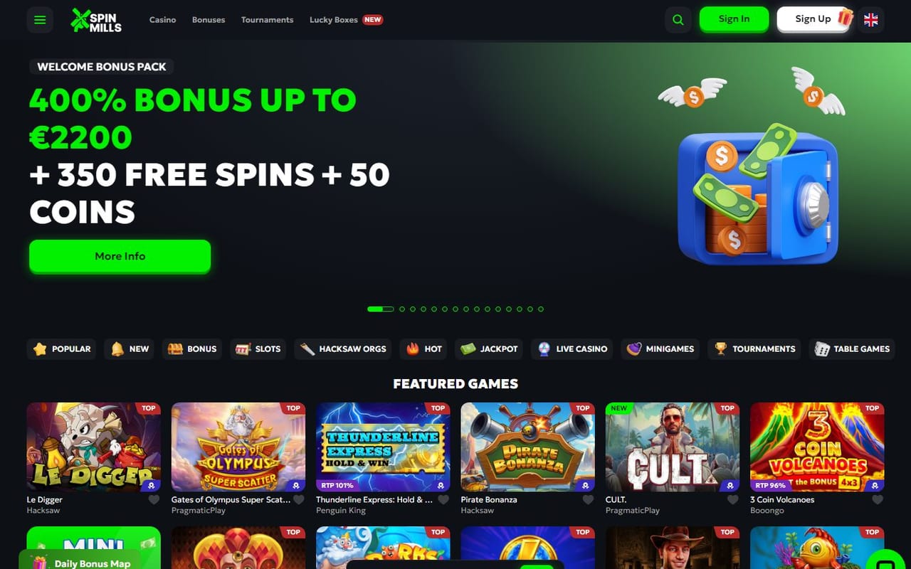 Spinmills casino site